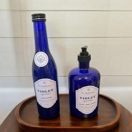 U S Apothecary Violet & Yarrow Bath Elixir & Hand & Body Lotion Set